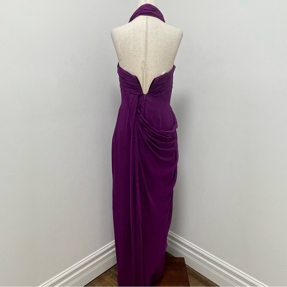 Marchesa Notte Silk Evening Gown, Purple, 6 - Picture 7 of 15